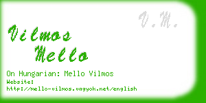 vilmos mello business card